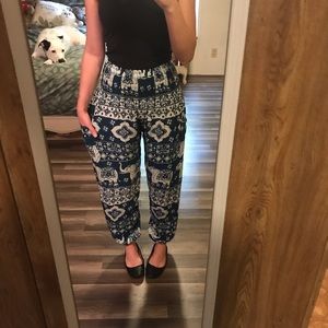 LIKE NEW! Dark Blue/Teal Harem Elephant Pants
